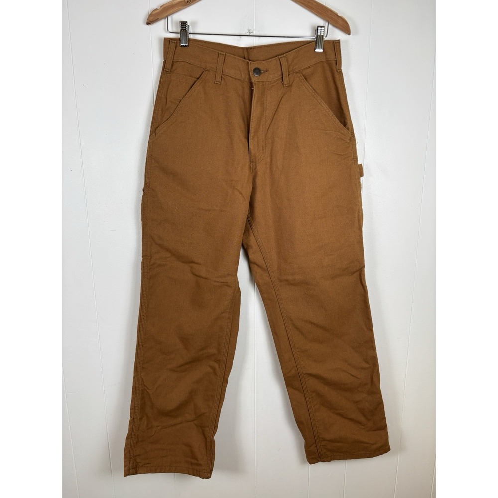 Carhartt B111 BRN Men's Sz 30x30 Flannel Lined Pants Carpenter Loose Fit - NWOT